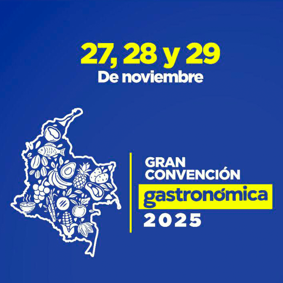 Cartel azul de la Gran Convención Gastronómica 2025, 27, 28 y 29 de noviembre